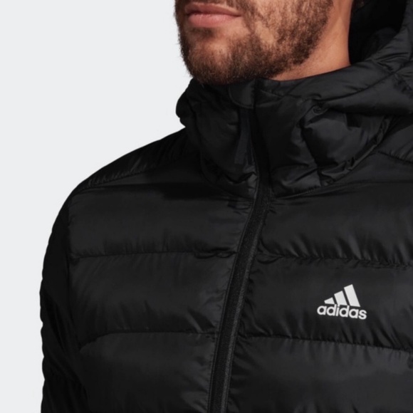 ADIDAS • Black Itavic 3 Stripe 2.0 Puffer Jacket - Picture 8 of 8